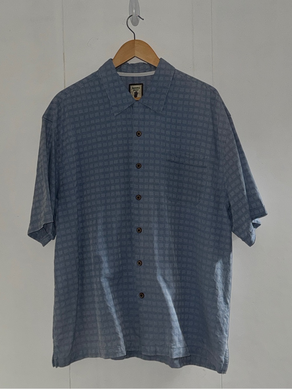 Jamaican Jazz 100% silk short sleeve button up, size XXL